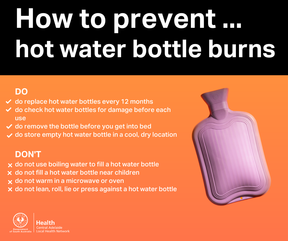 Burns Awareness Month: Hot water bottle caution - CALHN - Central Adelaide  Local Health Network